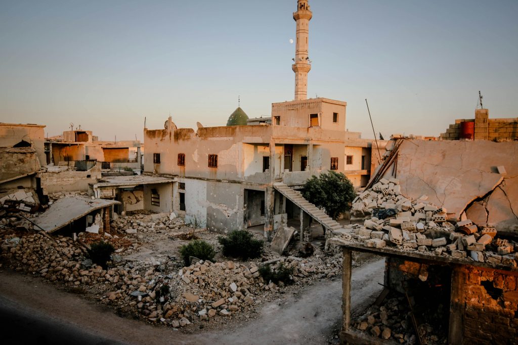 abandoned buildings in Idlib, Syria